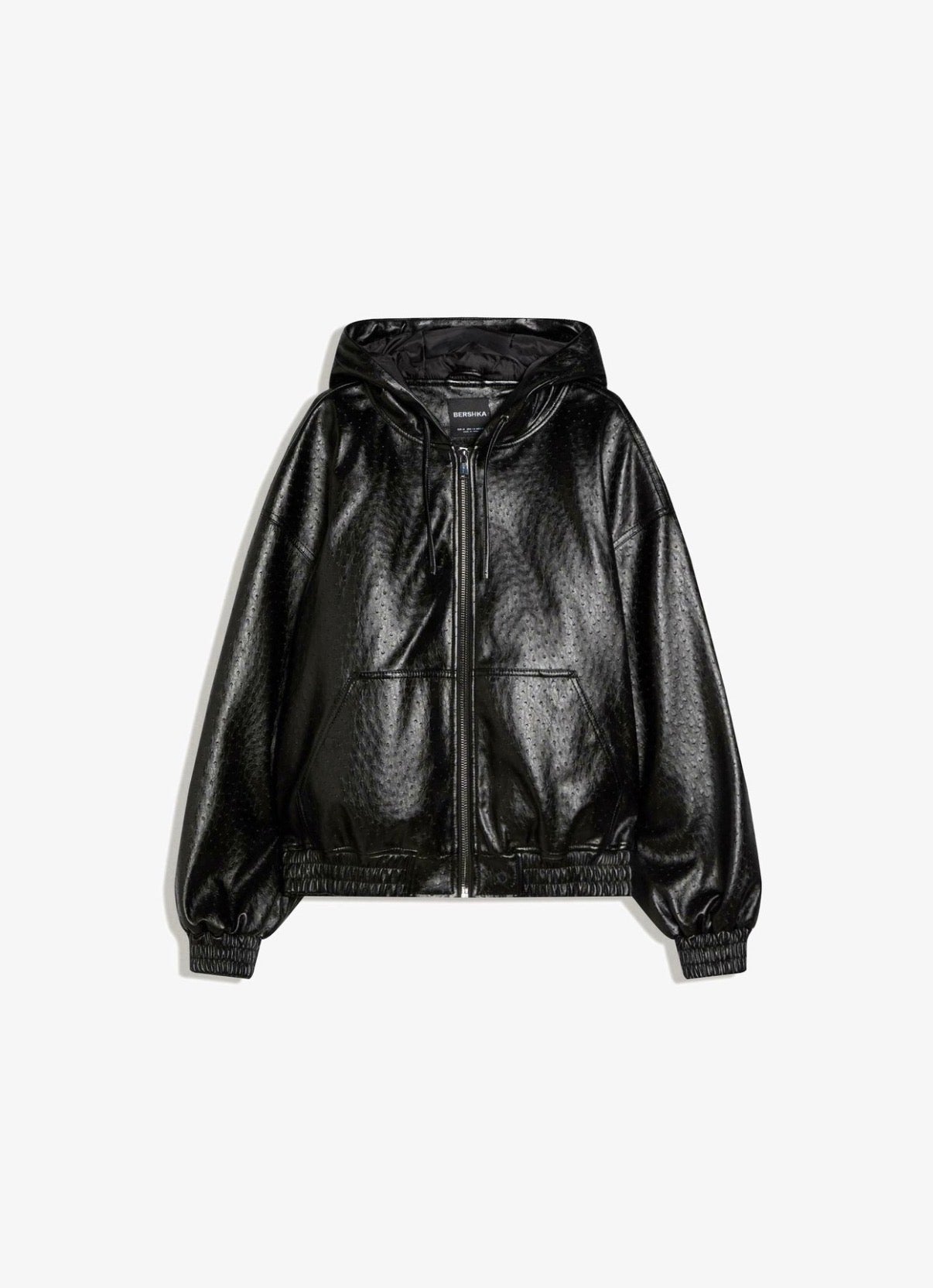 FAUX LEATHER HOODED JACKET - BERSHKA