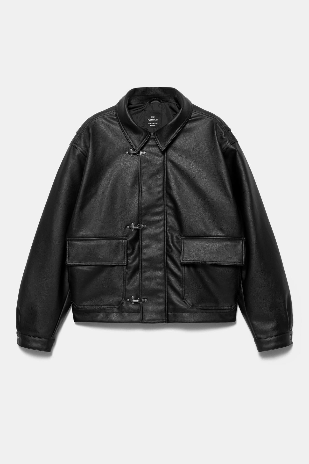 LEATHER JACKET WITH TOGGLES - P&B