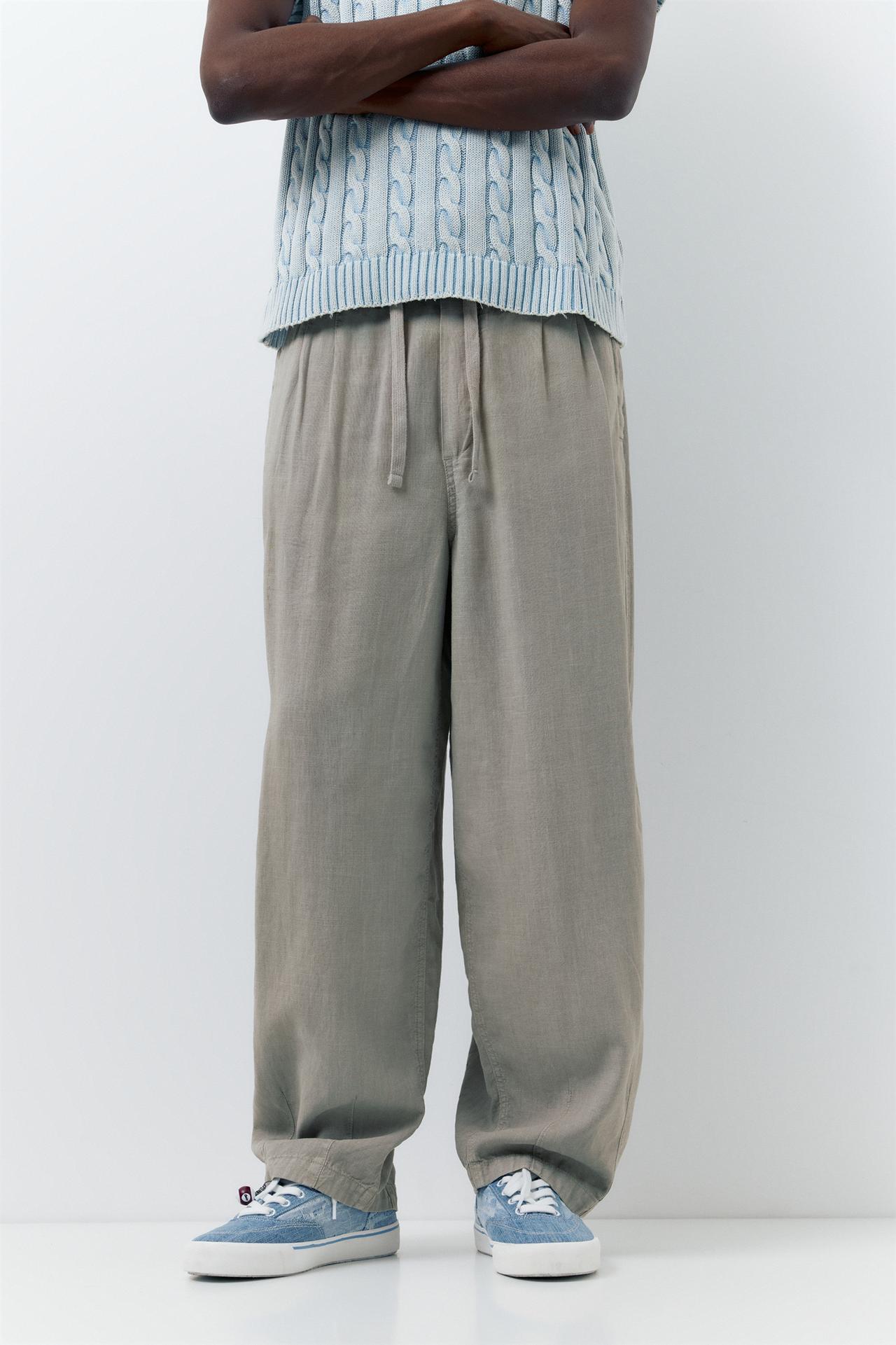 LINEN BLEND JOGGER TROUSERS P&B
