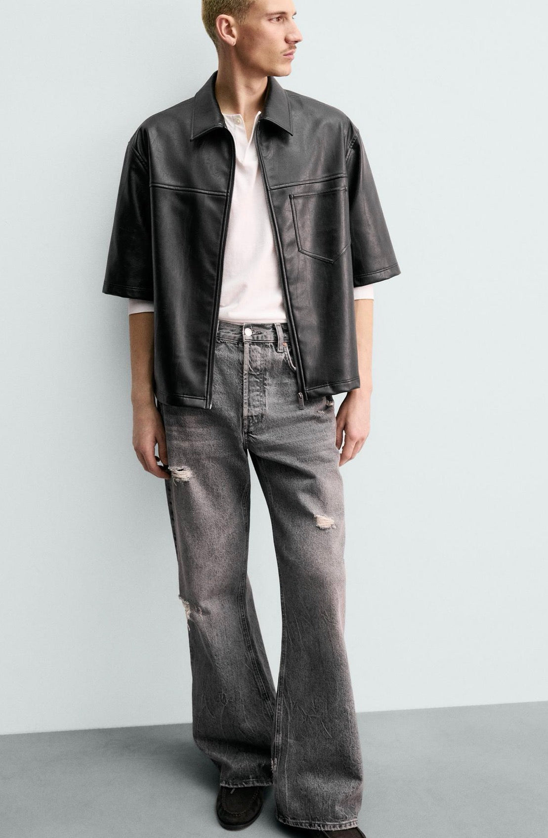 RELAXED FIT LEATHER - ZARA