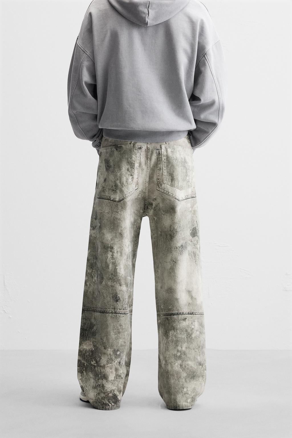 Relaxed Fit Pants with Abstract Print