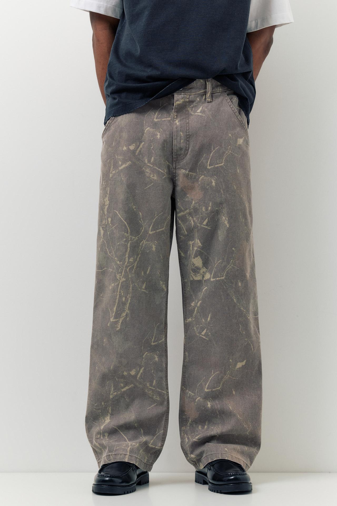 PRINTED WIDE-LEG TROUSERS - P&B