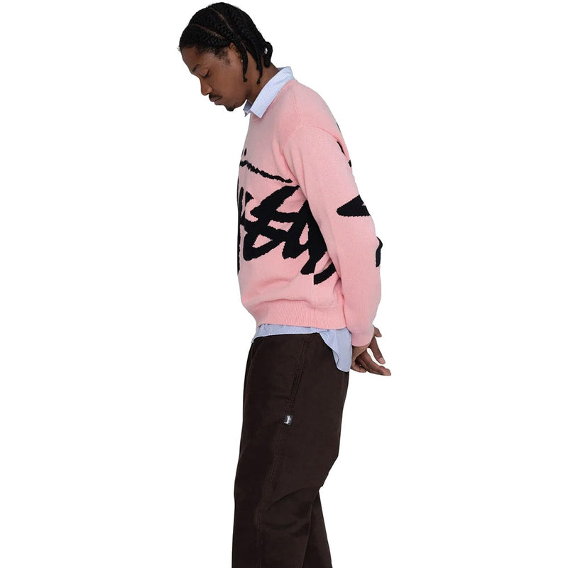 Stüssy Stock Sweater(in a pink colorway)