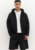 NEOPRENE-EFFECT HOODIE-P&B