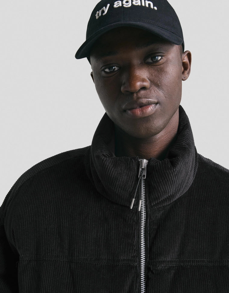 Men's black Corduroy Puffer Jacket