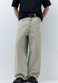 EMBROIDERED SUPER BAGGY JEANS-P&B