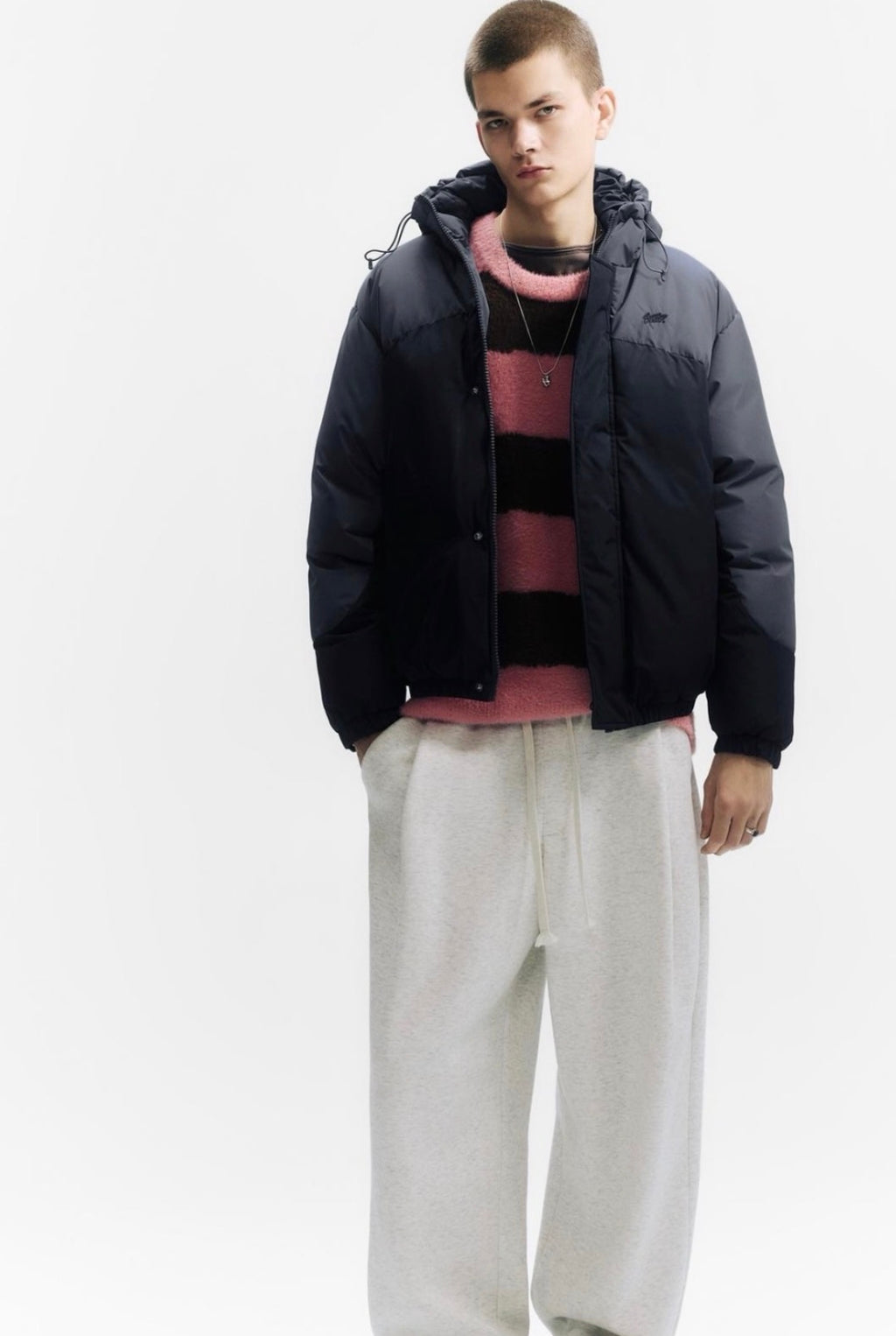 Panelled puffer jacket