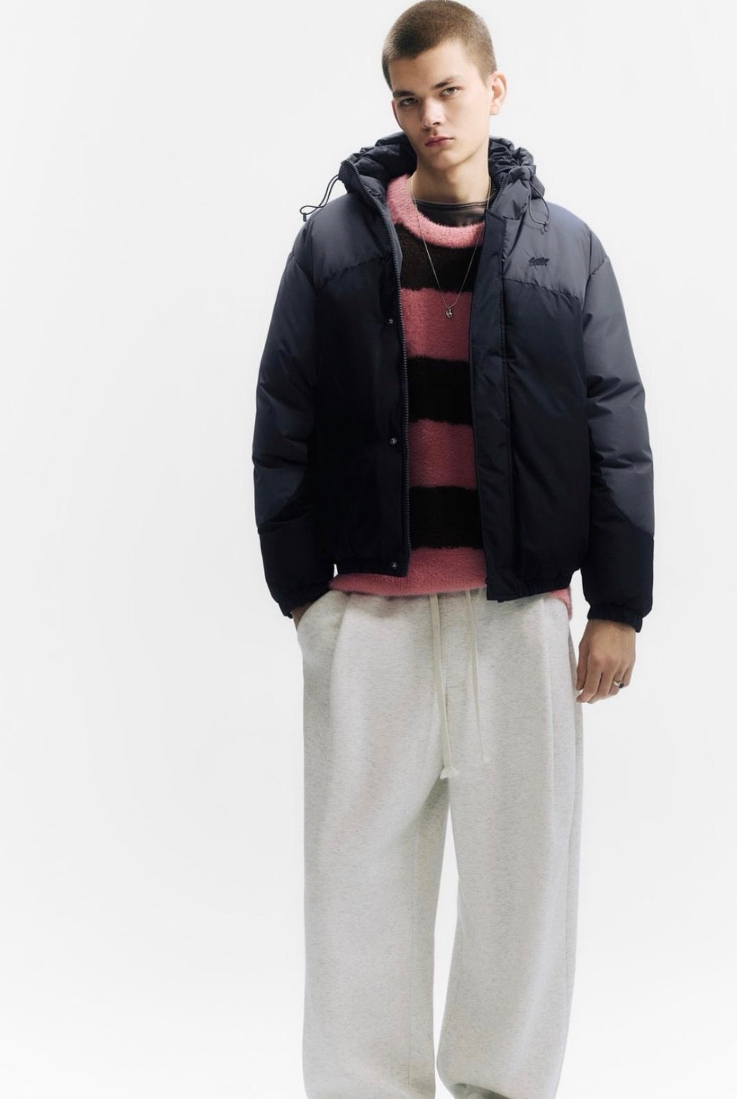 Panelled puffer jacket