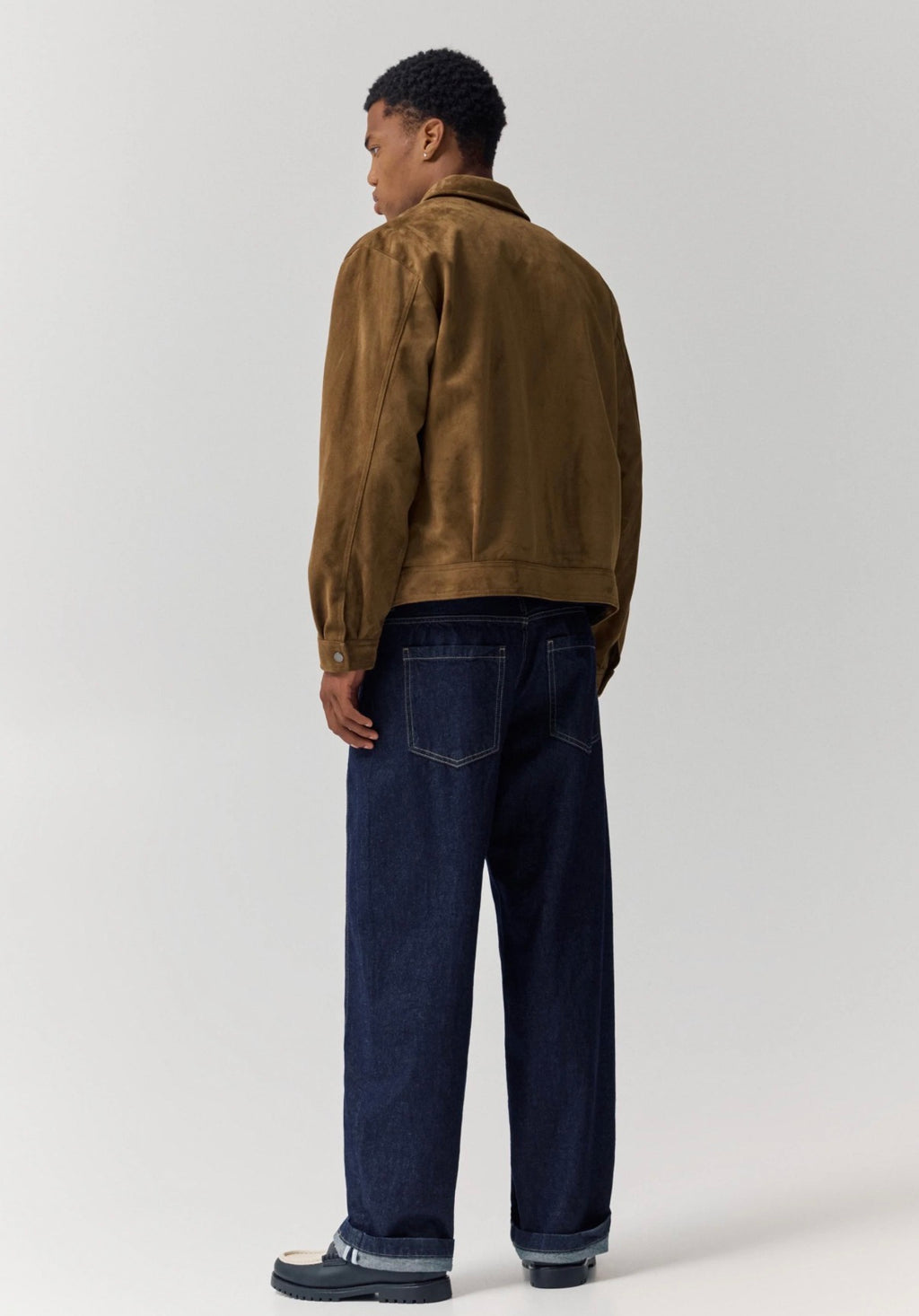 FAUX SUEDE BROWN JACKET - P&B