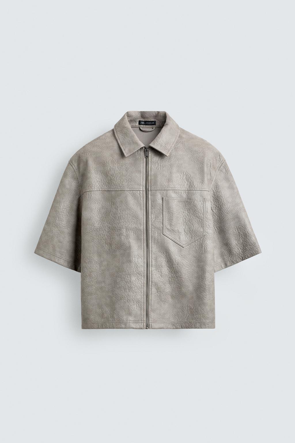 RELAXED FIT FAUX LEATHER - ZARA