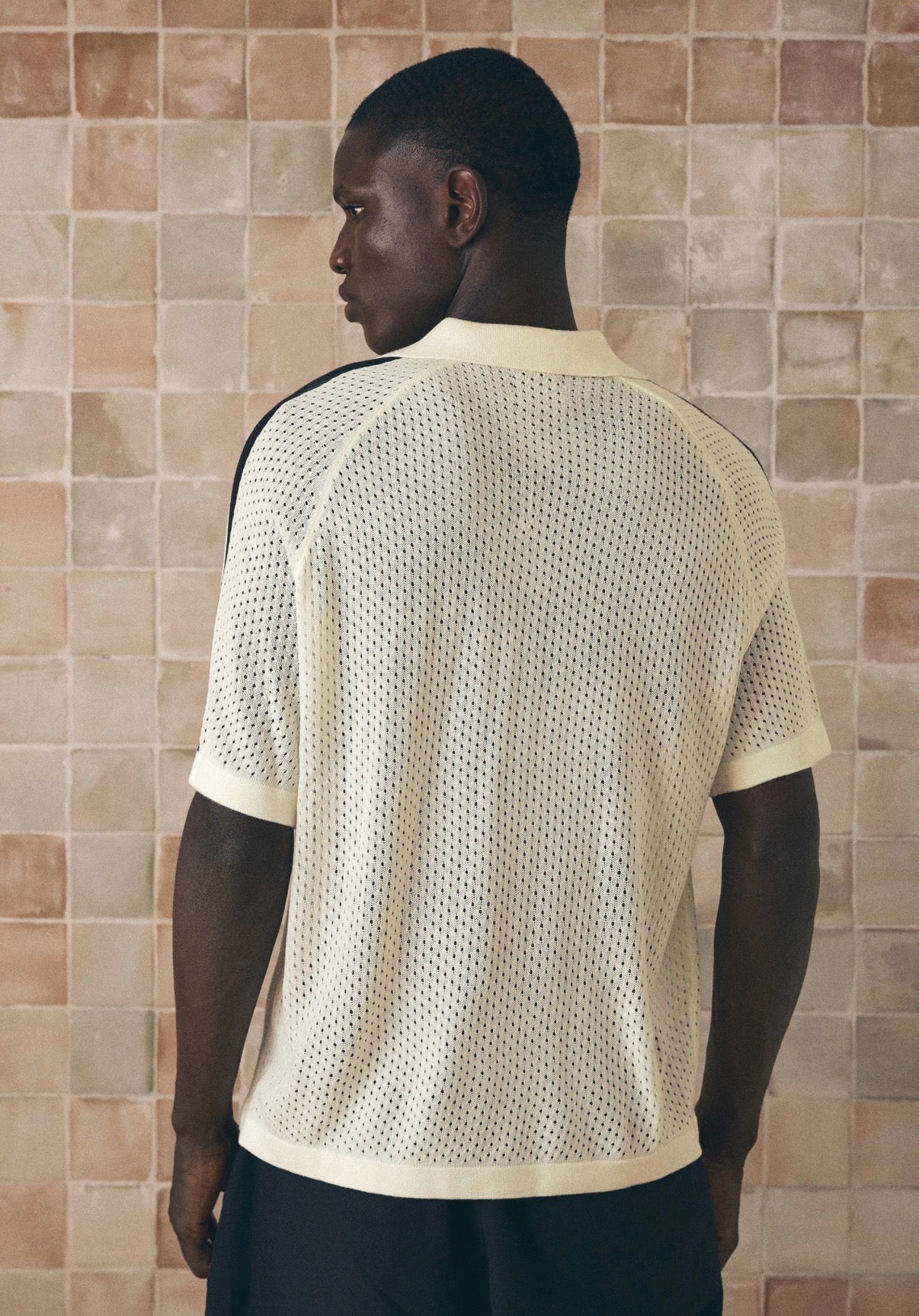 MESH POLO SHIRT- BERSHKA