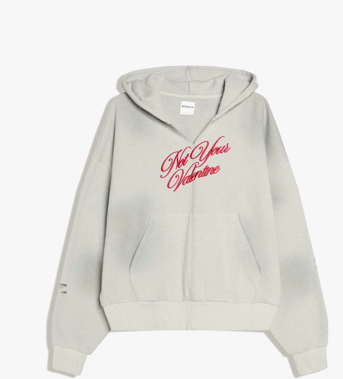 WASHED EFFECT CROPPED HOODIE - BERSHKA