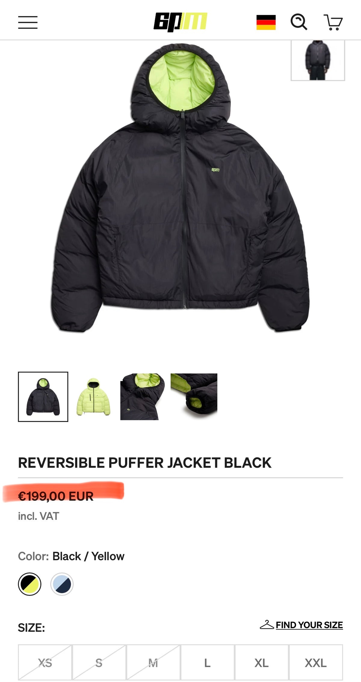 Double face puffer 6PM