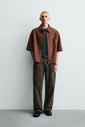 RELAXED FIT FAUX LEATHER - ZARA