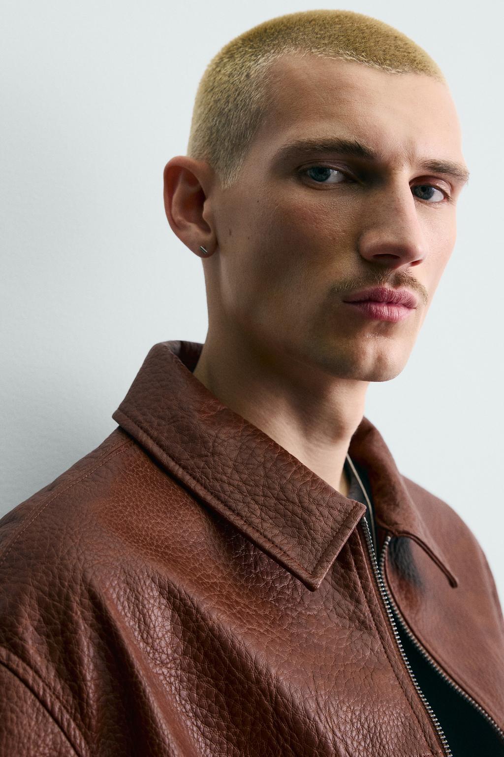 RELAXED FIT FAUX LEATHER - ZARA