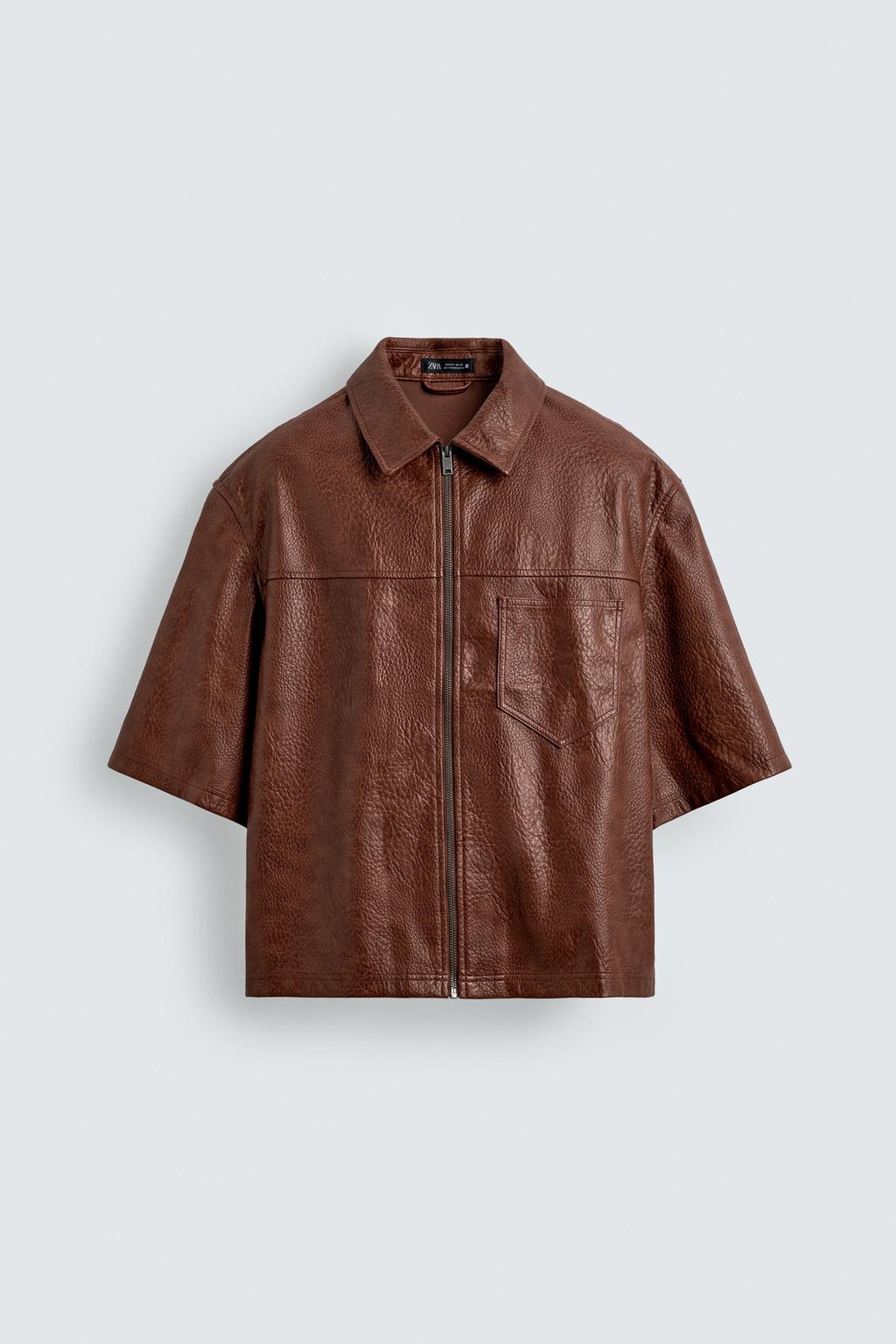 RELAXED FIT FAUX LEATHER - ZARA