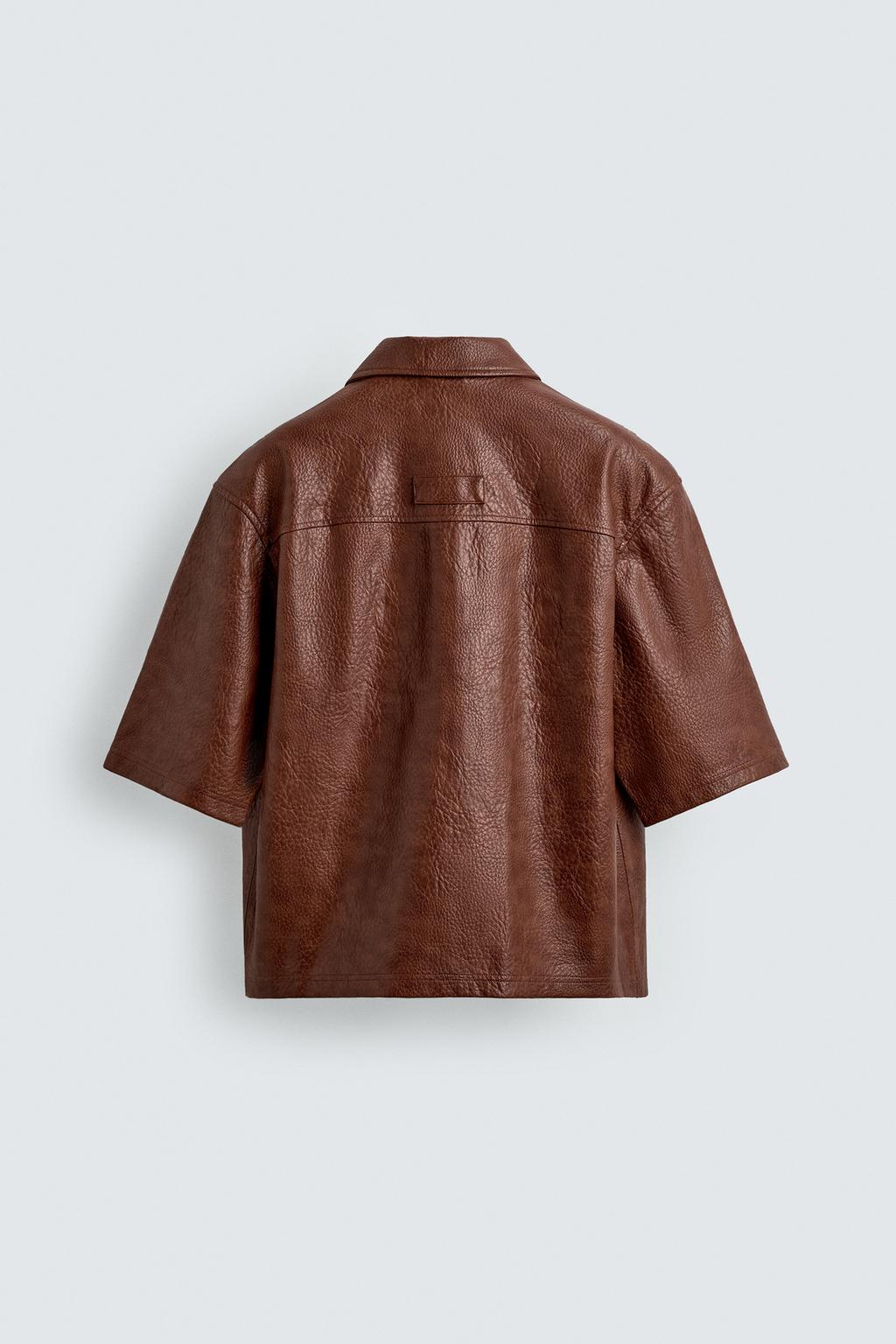 RELAXED FIT FAUX LEATHER - ZARA