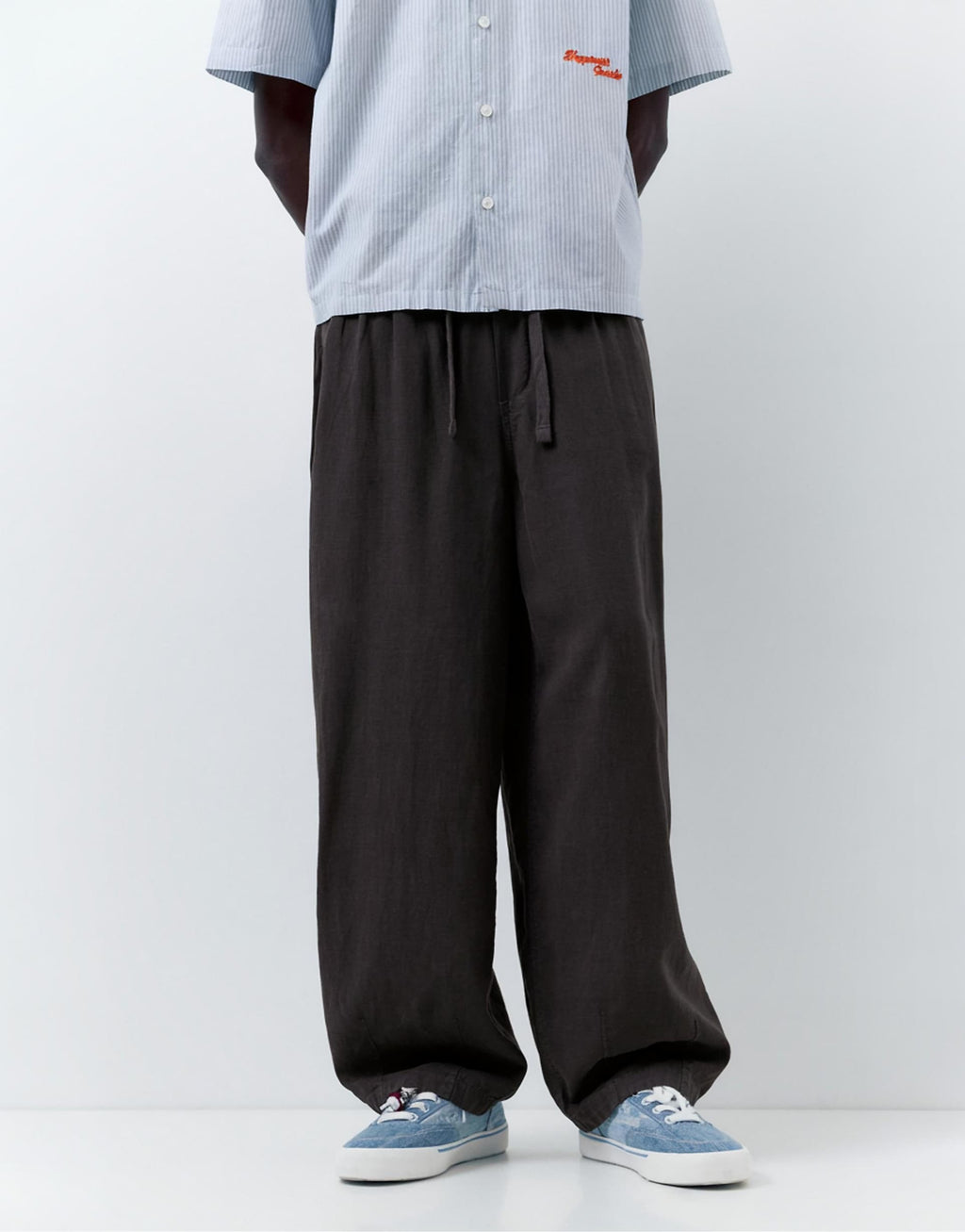 LINEN BLEND JOGGER TROUSERS-P&B