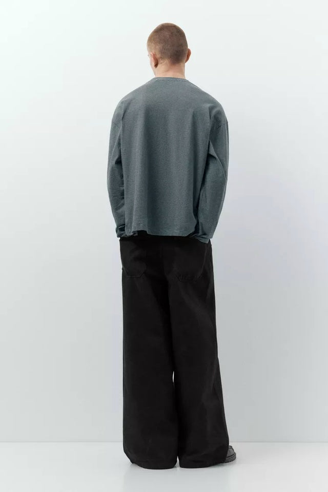 LASER PRINT BAGGY JEANS-P&B